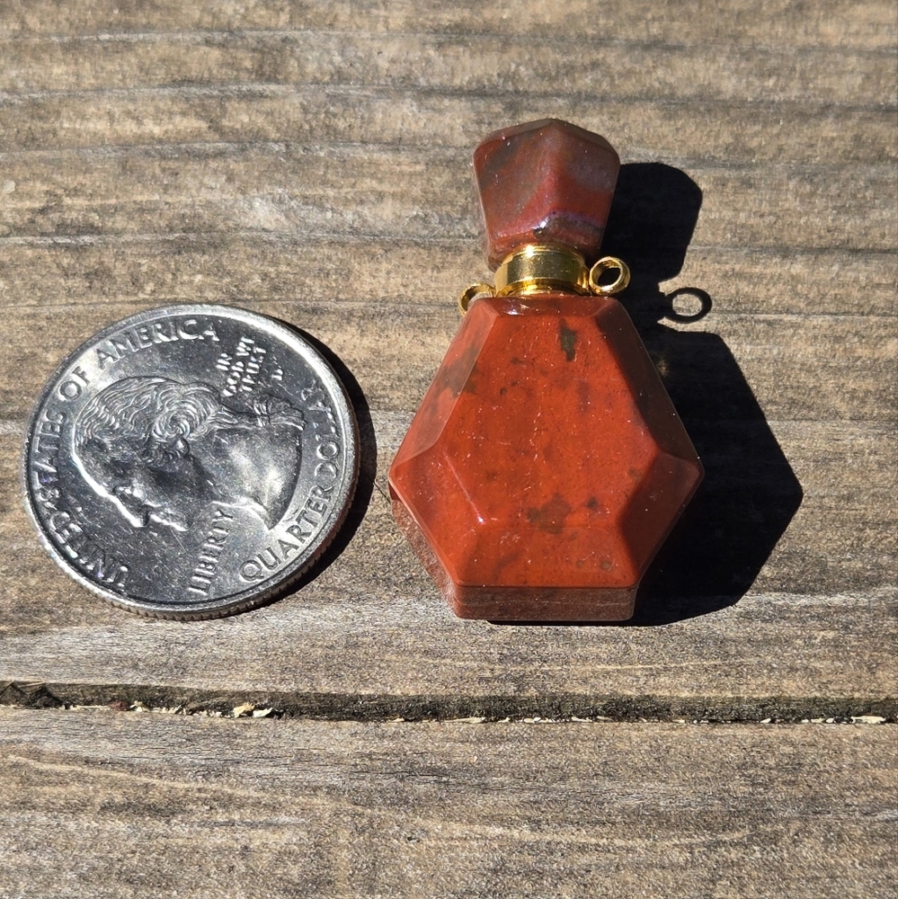 Mahogony Obsidian Hexagonal Crystal Bottle Essential Oil Aroma Therapy - Picture 5 of 6